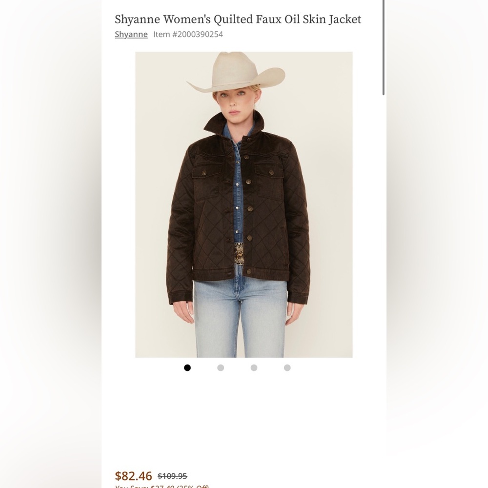 Shyanne Women's Quilted Faux Oil Skin Jacket.